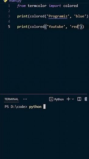 Python Colored text in 2 lines? #Shorts