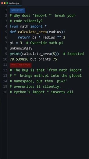 Your Python Is Too Slow: Why does 'import *' break your code silently? #coding #programming #python