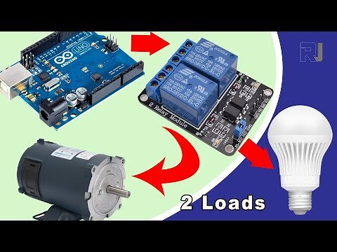 How to use 2 channel relay to control AC and DC loads in Arduino RJT34