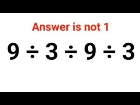 9 ÷ 3 ÷ 9 ÷ 3 The answer is not 1. Many got it wrong! Ukraine Math Test #math #percentages #ukraine