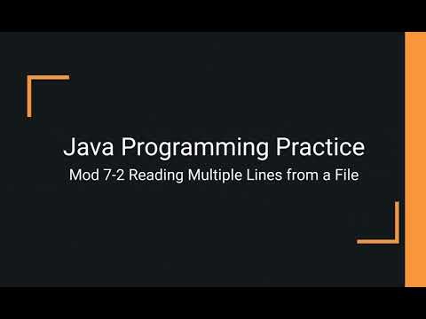 Java Practice Examples - Module 7-2 Reading Multiple Lines from a File
