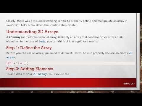 How to Create a 2D Array in JavaScript Without Errors