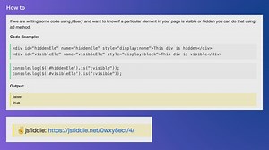 How to check if an element is hidden using jQuery code
