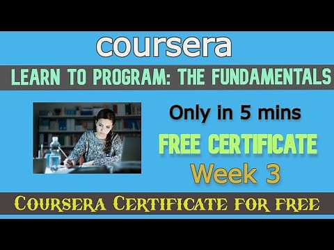 Learn to Program: The Fundamentals Coursera Week 3 Quiz Answers