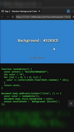 DAY -12 JavaScript Dynamic background #learnjavascript #codingchallenge