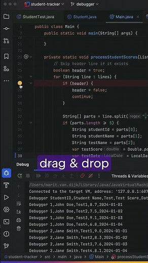 Debugging in IntelliJ IDEA: Drag and drop breakpoint