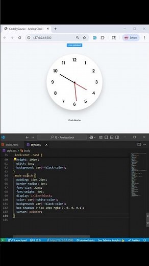 🕰️ Analog Clock | HTML, CSS & JavaScript