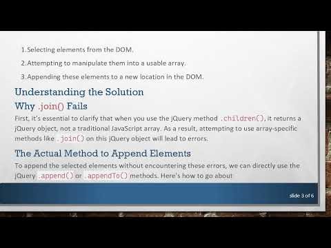 How to Append jQuery Arrays to Another Element Without Issues