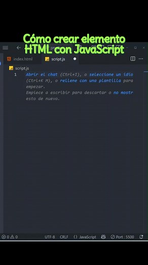 Como crear elementos o etiquetas de html solo con javascript #programacionweb #programadoresweb #desarrolloweb #html #javascript | Progamacion web