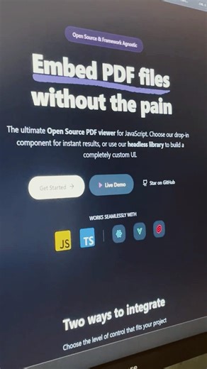 Powerful Website for Web & App Developer - EmbedPDF