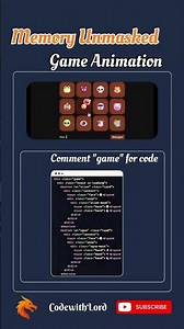 Memory Game Animation with HTML, CSS & JavaScript | Interactive Card Flip Game | CodewithLord