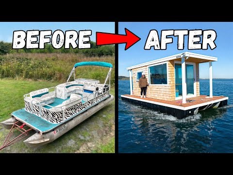 I turned an OLD pontoon boat into a LUXURY tiny home