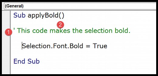How to Add a Comment in a VBA Code (Macro)