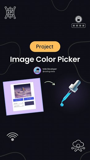 Stella • Coding • HTML • CSS • JAVASCRIPT | Image Color Picker using HTML CSS JavaScript ​🔥☠️ Simple and Cool Color Picker with JS 😱😰 💬 Comment “Color" for source code [for my... | Instagram