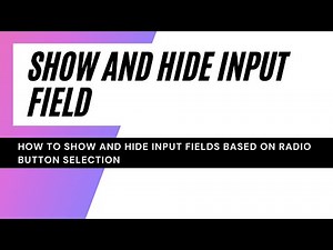 How To Show And Hide Input Fields Based On Radio Button Selection #phpfortech