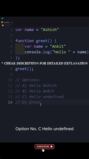 Global and Local Variable Question in JavaScript || 🤯🥶😎