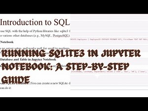 Running SQLite3 in Jupyter Notebook: A Step-by-Step Guide