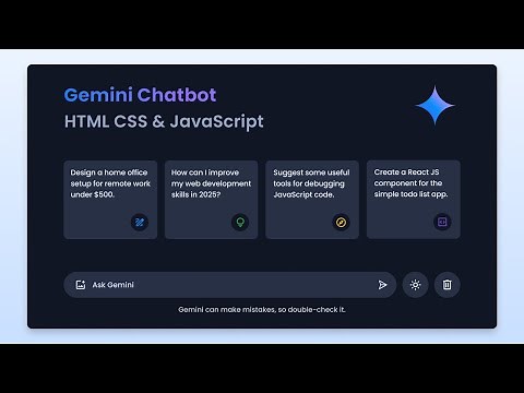 Build Gemini AI Chatbot in HTML CSS & JavaScript | Chatbot Like ChatGPT and Gemini