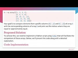 How to Compare Two Arrays and Print Indices in Python