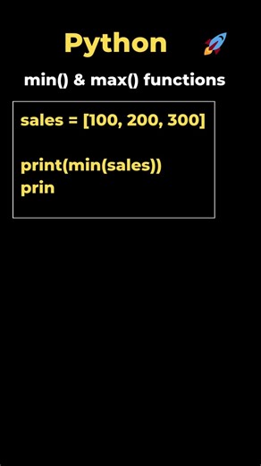 1. min() & max() functions in Python #coding #datascience