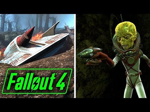 Fallout 4 | ALIEN EASTER EGG, ALIEN BLASTER LOCATION, UFO CRASH SITE LOCATION