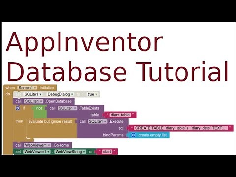 Tutorial: Using sqlite with app inventor - creating a diary
