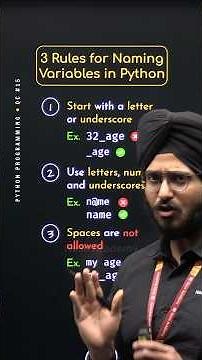 3 Rules for Naming Variables in Python #Python #NesoAcademy #QuickConcepts