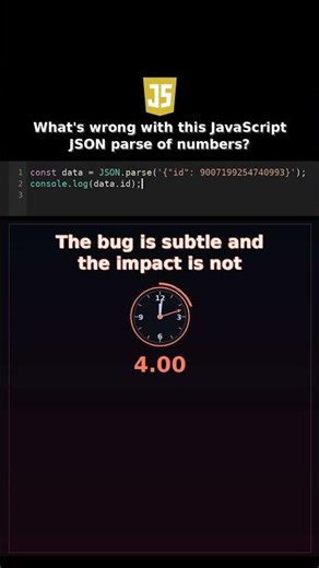 Whats wrong with this JavaScript JSON parse of numbers? #javascriptapi