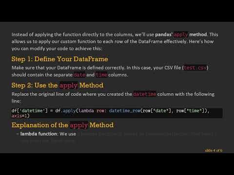 Creating a New datetime Column in Your DataFrame Using Python Pandas