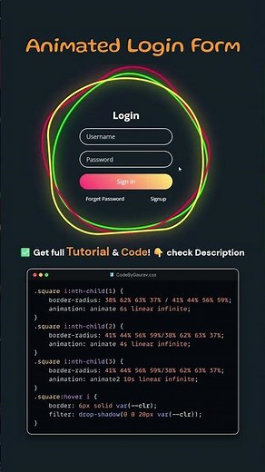 💎Modern animated login form using pure HTML & CSS #webdevelopment #coding #webdesign