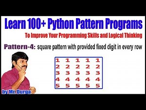 Learn 100+ Python Pattern || Pattren - 4:square pattern with provided fixed digit in every row: