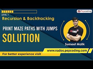 Print Maze Paths with Jumps - Solution | Recursion | Data Structures and Algorithms in JAVA