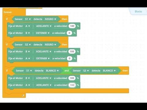 Programming the Line Following Robot with block code
