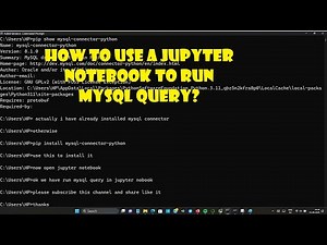How to use a Jupyter notebook to run MySQL Query?