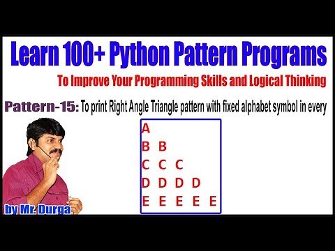 Learn 100+ Python Pattern || 15: Right Angle Triangle pattern with fixed alphabet symbol