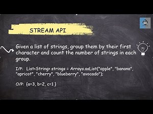 Java 8 Stream API- 37 Group list of strings by their first character and count the number of strings