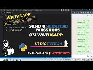 WhatsApp Automation | Send unlimited messages on WhatsApp | For Loop python | Learn Python