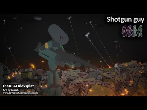 Pivot Alien Invasion Fight War Animation Series 2 (shotgun guy)