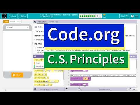 Code.org Lesson 3.8 Parameters and Return Practice | Tutorial with Answers | Unit 7 CSP 2025-2026