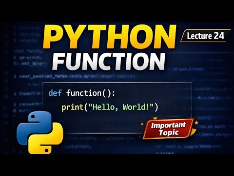 Lecture 24: Python Functions – Switch Case🔥 (Easy Explanation