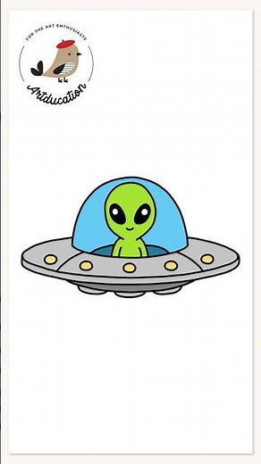 How To Draw A Cool Alien UFO #artducation #howtodraw #alien #alienUFO #drawing #shorts