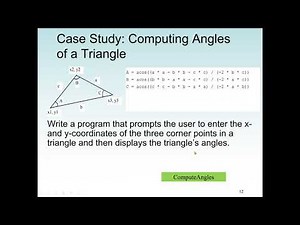Java Math Class: Using the Methods in the Math Class. Java code to compute the angles of a triangle.