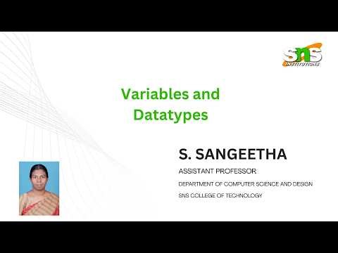 Variables and Datatypes | Java Programming | SNS Institutions