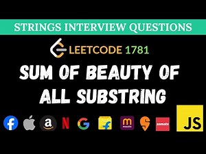 LeetCode 1781 - Sum of Beauty of All Substrings - JavaScript Solution