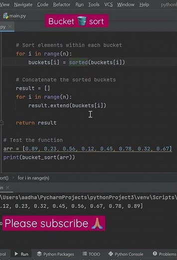 bucket sort using python