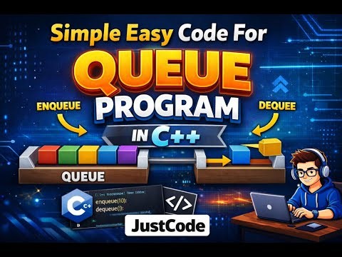 Queue Data Structure in C++ Programming (using arrays) | Simple & Easy Code | JustCode #coding #new