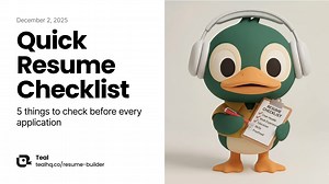 Quick resume checklist | 5 things to check before every application