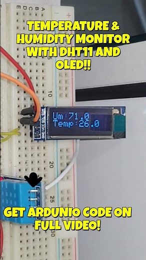DHT11 + OLED with Arduino! Real-Time Temp & Humidity Display! #arduino