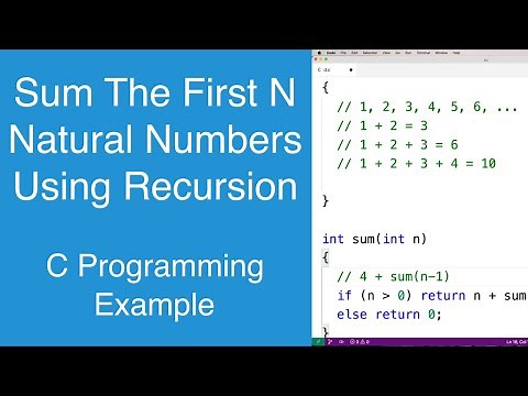 Sum The First N Natural Numbers Using Recursion | C Programming Example