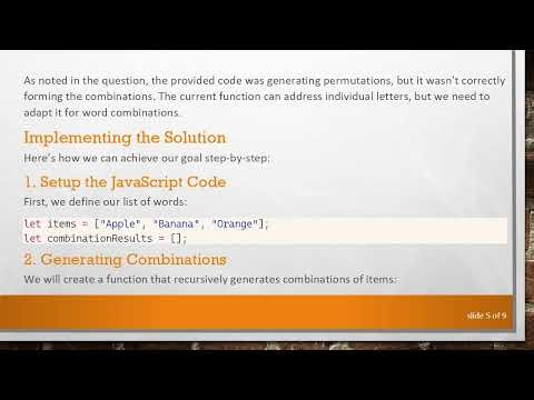 Generate All Combinations and Permutations of Words with JavaScript